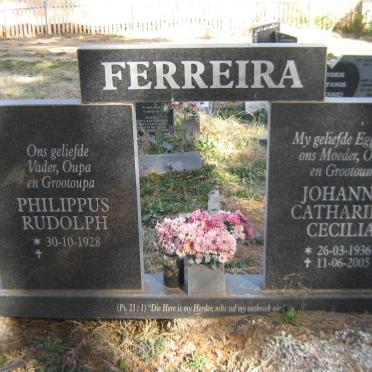 FERREIRA Philippus Rudolph 1928- &amp; Johanna Catharina Cecilia 1936-2005