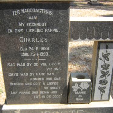 JOOSTE Charles 1899-1958 &amp; Aletta Sophia nee VOSTER 1904-1987