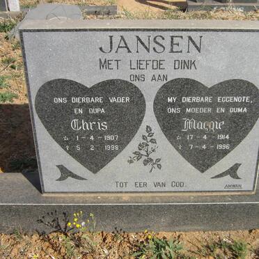 JANSEN Chris 1907-1998 &amp; Maggie 1914-1996