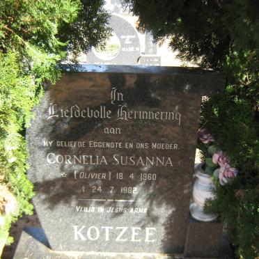 KOTZEE Cornelia Susanna nee OLIVIER 1960-1992