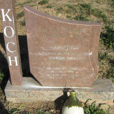 KOCH Susanna Maria Helena nee NEL 1949-2001