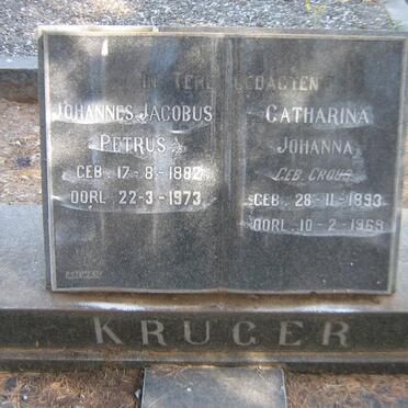 KRUGER Johannes Jacobus Petrus 1882-1973 &amp; Catharina Johanna nee CROUS 1893-1969