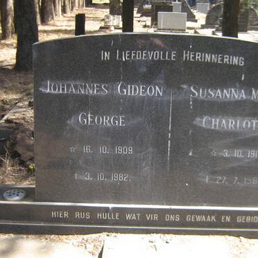 KEYSER Johannes Gideon George 1909-1982 &amp; Susanna Maria Charlotta 1911-1989