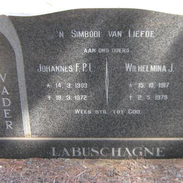 LABUSCHAGNE Johannes F.P.L. 1909-1972 &amp; Wilhelmina J. 1917-1979