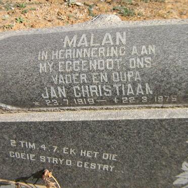 MALAN Jan Christiaan 1919-1975