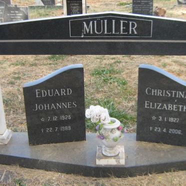 MULLER Eduard Johannes 1925-1989 &amp; Christina Elizabeth 1927-2006