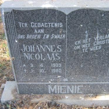MIENIE Johannes Nicolaas 1903-1980