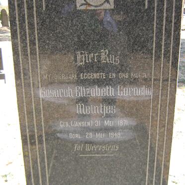 MEINTJES Susarah Elizabeth Cornelia nee JANSEN 1871-1948