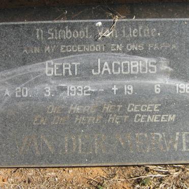 MERWE Gert Jacobus, van der 1932-1985
