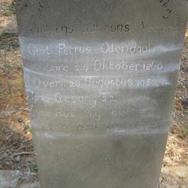 ODENDAAL Gert Petrus 1860-1952