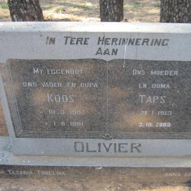 OLIVIER Koos 1907-1981 &amp; Taps 1913-2003