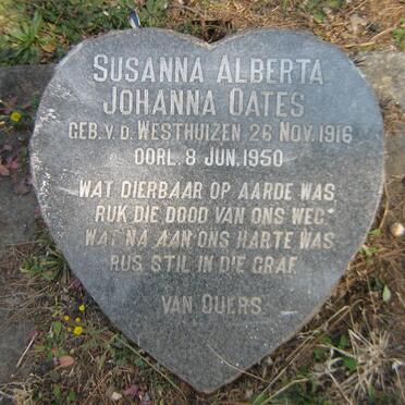 OATES Susanna Alberta Johanna nee V.D. WESTHUIZEN 1916-1950