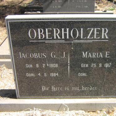 OBERHOLZER Jacobus G. J. 1908-1984 &amp; Maria E. 1917-