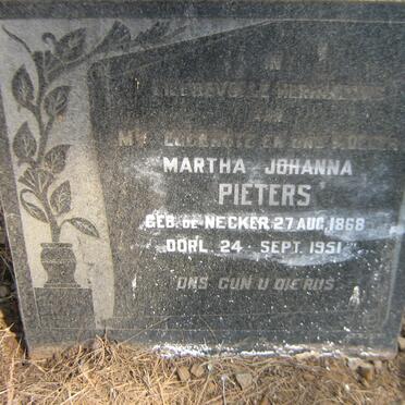 PIETERS Martha Johanna nee DE NECKER 1868-1951