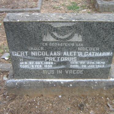 PRETORIUS Gert Nicolaas 1869-1950 &amp; Aletta Catharina 1870-1949