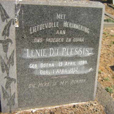 PLESSIS Lenie, du nee BOTHA 1860-1952