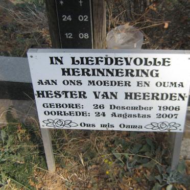 VAN HEERDEN Hester 1906-2007