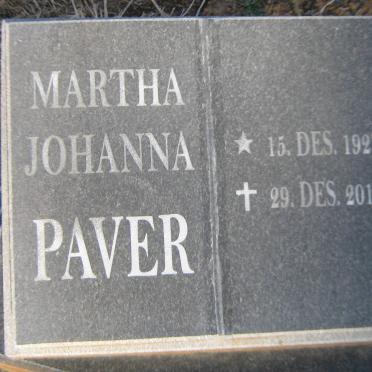 PAVER Martha Johanna 1927-2014
