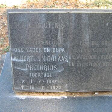 PRETORIUS Albertus Nicolaas 1897-1972