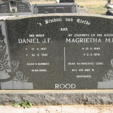 ROOD Daniël J.F. 1937-1991 &amp; Magrietha M.M. 1942-1974