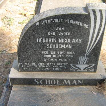 SCHOEMAN Hendrik Nicolaas 1867-1964