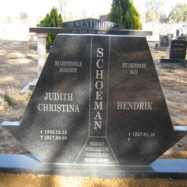 SCHOEMAN Hendrik 1927- &amp; Judith Christina 1938-2017