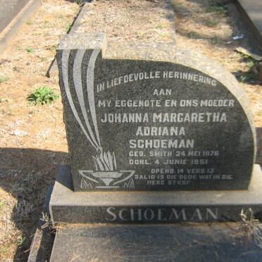 SCHOEMAN Johanna Margaretha Adriana nee SMITH 1876-1951