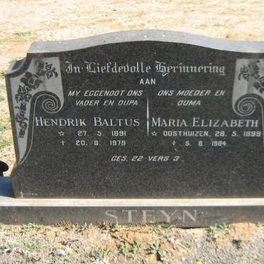 STEYN Hendrik Baltus 1891-1979 &amp; Maria Elizabeth OOSTHUIZEN 1899-1984