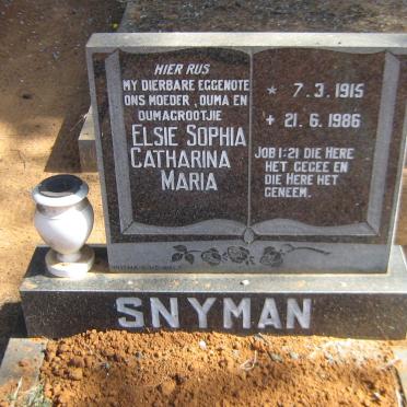 SNYMAN Elsie Sophia Catharina Maria 1915-1986