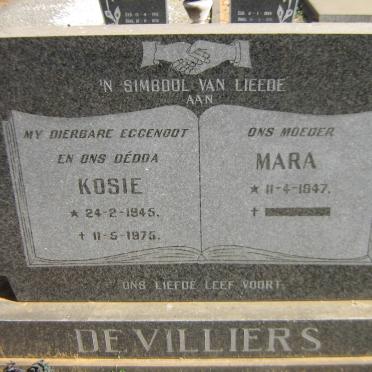 VILLIERS Kosie, de 1945-1975 &amp; Mara 1947-