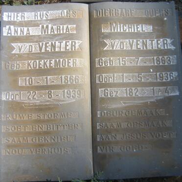 VENTER Michiel, v.d. 1863-1936 &amp; Anna Maria KOEKEMOER 1866-1939