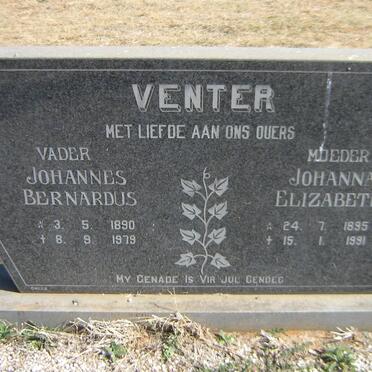 VENTER Johannes Bernardus 1890-1979 &amp; Johanna Elizabeth 1895-1991