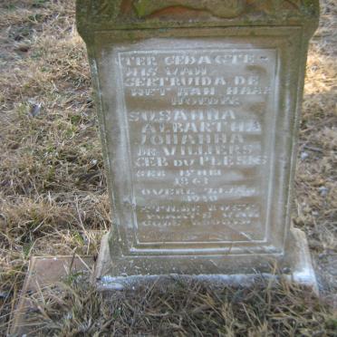 VILLIERS Susanna Albartha Johanna, de nee DU PLESSIS 1863-1930