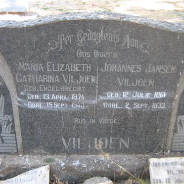 VILJOEN Johannes Jansen 1861-1933  &amp; Maria Elizabeth Catharina ENGELBRECHT 1874-1943