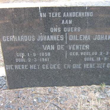 VENTER Gerhardus Johannes, van de 1858-1941 &amp; Dilena Johanna VOSLOO 1867-1948