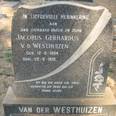 WESTHUIZEN Jacobus Gerhardus, van der 1884-1976