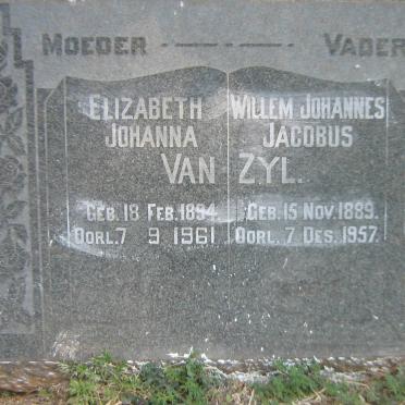 ZYL Willem Johannes Jacobus, van 1889-1957 &amp; Elizabeth Johanna 1894-1961