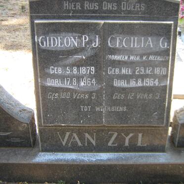 ZYL Gideon P. J., van 1879-1964 &amp; Cecilia G. voorheen VAN HEERDEN nee NEL 1870-1964