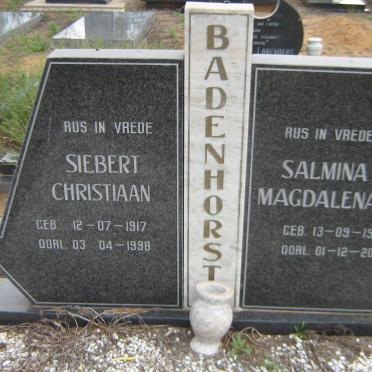 BADENHORST Siebert Christiaan 1917-1998 &amp; Salmina Magdalena 1926-2010