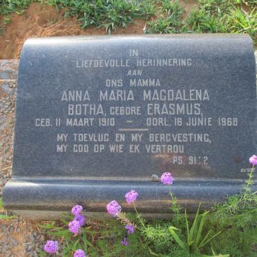 BOTHA Anna Maria Magdalena nee ERASMUS 1910-1968