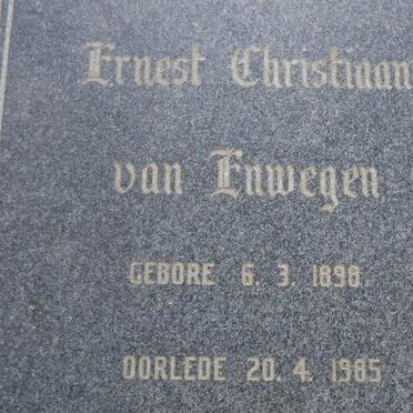 BELLINGAN Ernest Christiaan van Enwegen 1898-1985 &amp; Anna Louise BOSCH 1905-1984