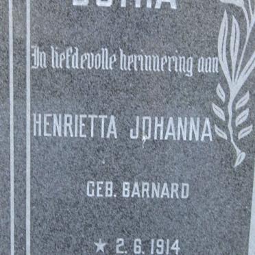 BOTHA Henrietta Johanna nee BARNARD 1914-1974