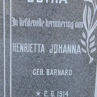BOTHA Henrietta Johanna nee BARNARD 1914-1974