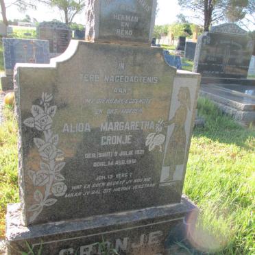 CRONJE Alida Margaretha nee SMIT 1921-1951