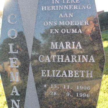 COLEMAN Maria Catharina Elizabeth 1906-1996