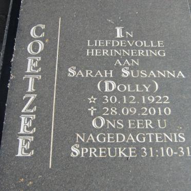 COETZEE Sarah Susanna 1922-2010