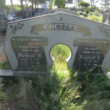 COETZEE Marthinus M. 1923-1995 &amp; Huibrecht E. 1930-2001
