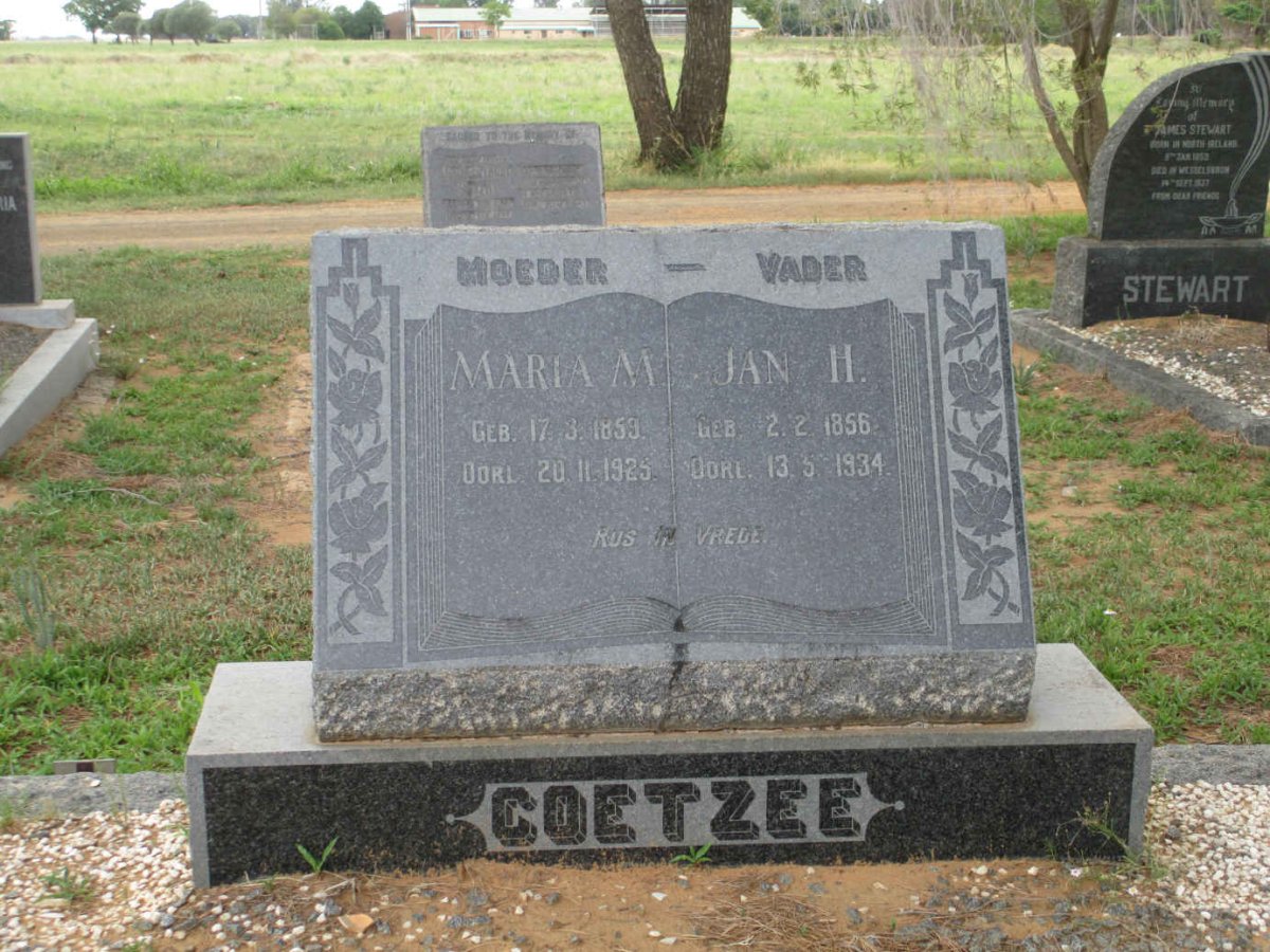 COETZEE Jan H. 1856-1934 &amp; Maria M. 1859-1925