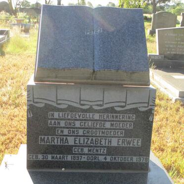 ERWEE Martha Elizabeth nee MENTZ 1897-1978