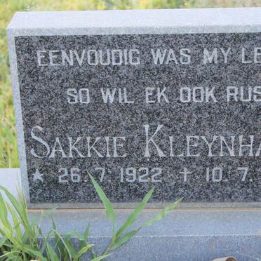 KLEYNHANS Sakkie 1922-1990